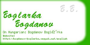 boglarka bogdanov business card